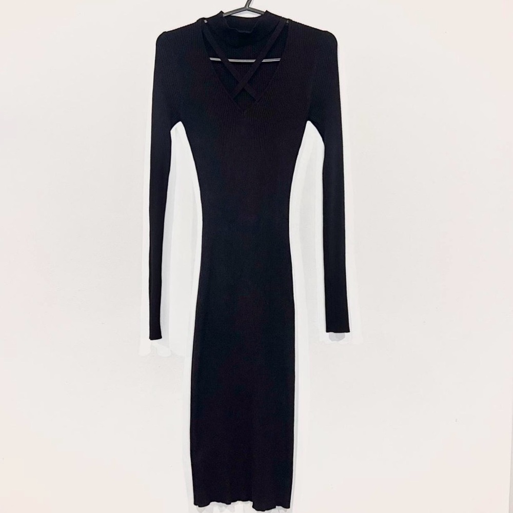 Derek Heart Black Long Sleeve Bodycon Dress‎ Size Medium